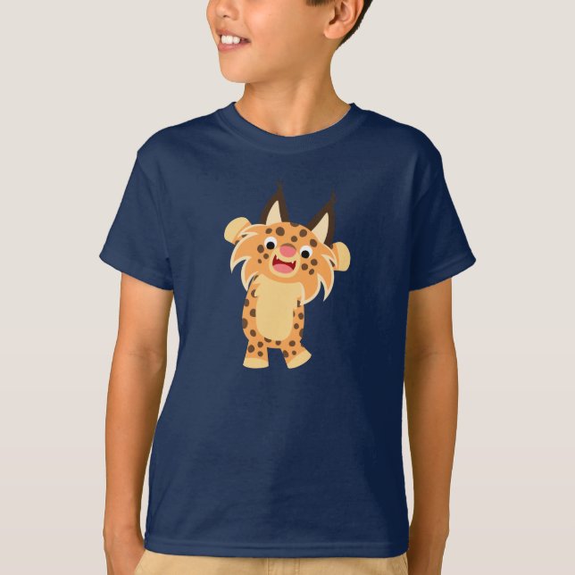 Niedlicher Spunky Cartoon Bobcat Children T - Shir T-Shirt (Vorderseite)
