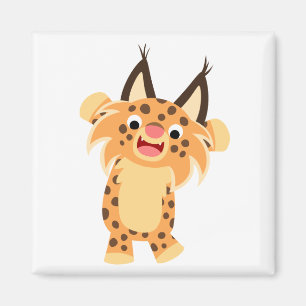 Niedlicher Spunky Cartoon Bobcat Magnet
