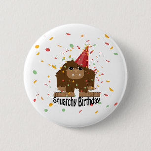 Niedlicher Squatchy Birthday Bigfoot Button