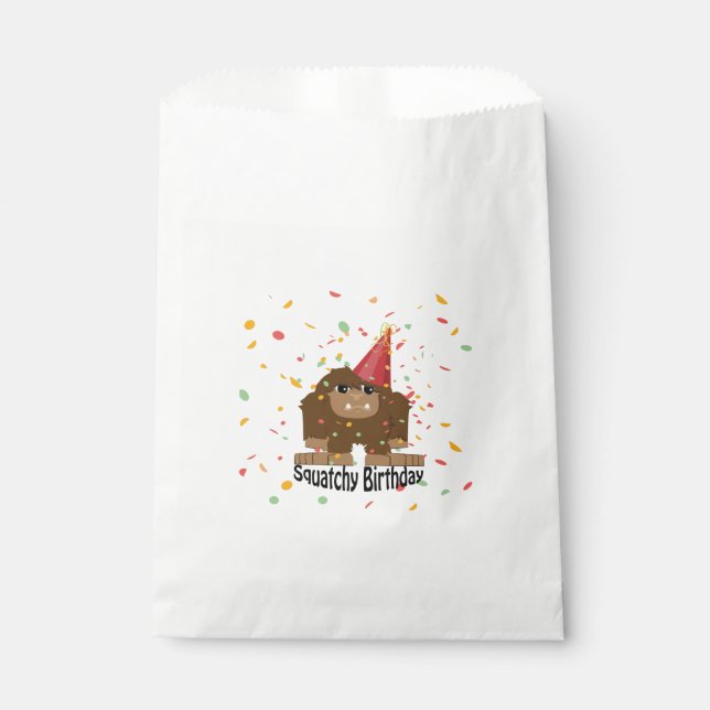 Niedlicher Squatchy Birthday Bigfoot Geschenktütchen (Vorderseite)