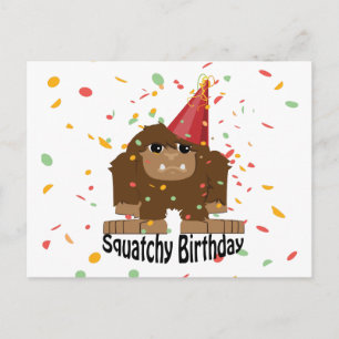 Niedlicher Squatchy Birthday Bigfoot Postkarte