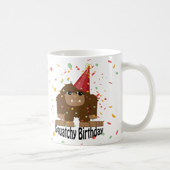 Niedlicher Squatchy Birthday Bigfoot Tasse (Rechts)