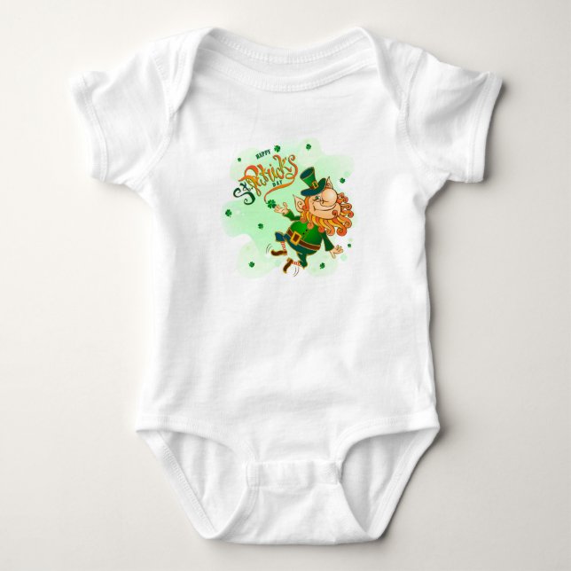 Niedlicher St Patrick's Day Baby Bodysuit Strampler (Vorderseite)