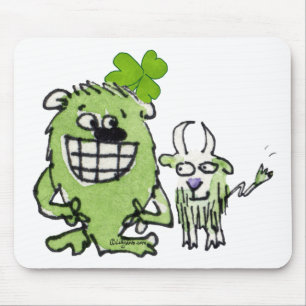 Niedlicher St Patricks Day Cartoon Kreaturen Mouse Mousepad