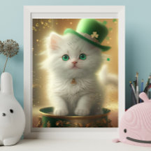 Niedlicher St. Patricks Day Cat Pot of Gold