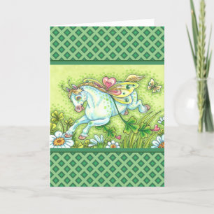 NIEDLICHER ST. PATRICK'S DAY FLYING IRISH PONY, FA FEIERTAGSKARTE