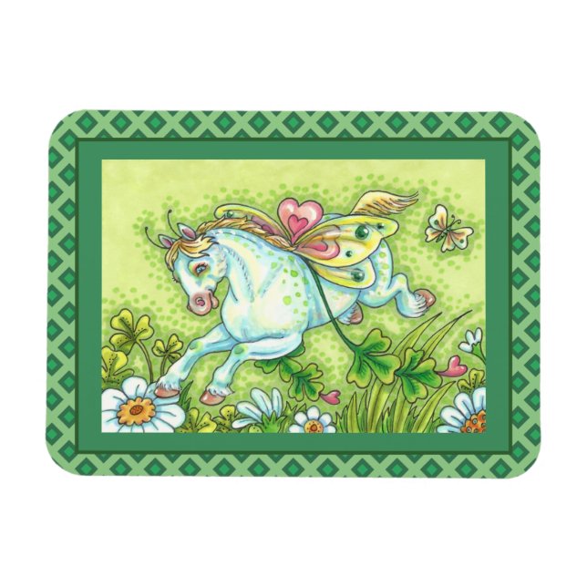 NIEDLICHER ST. PATRICK'S DAY FLYING IRISH PONY, FA MAGNET (Horizontal)