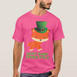 Niedlicher St Patricks Day Fox für junge Frauen Mä T-Shirt