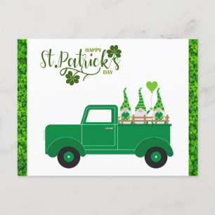 Niedlicher St Patricks Day Gnome Kleeblatt Green T Postkarte