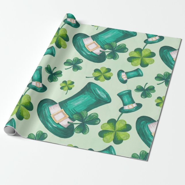 Niedlicher St. Patrick's Day Green Geschenkpapier (Ungerollt)