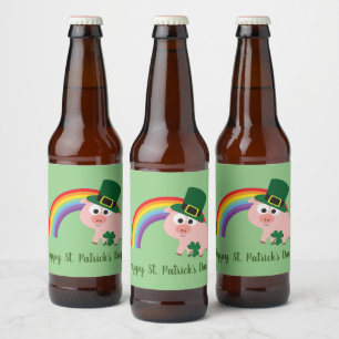 Niedlicher St. Patrick's Day Leprechaun Bierflaschenetikett