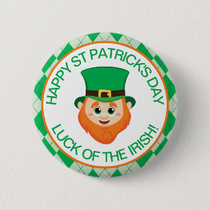 Niedlicher St. Patrick's Day Lucky Irish Leprechau Button