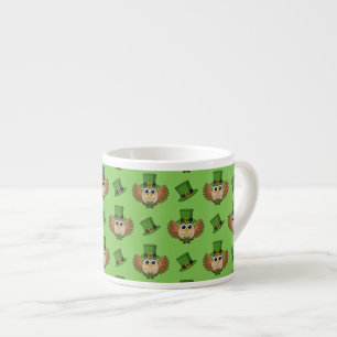 Niedlicher St. Patrick's Day Owl Cartoon Espressotasse