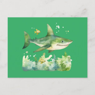 Niedlicher St. Patrick's Day Shark Postkarte