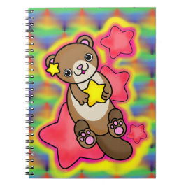 Niedlicher Star Otter mit Rainbow Psychedelic Colo Notizblock