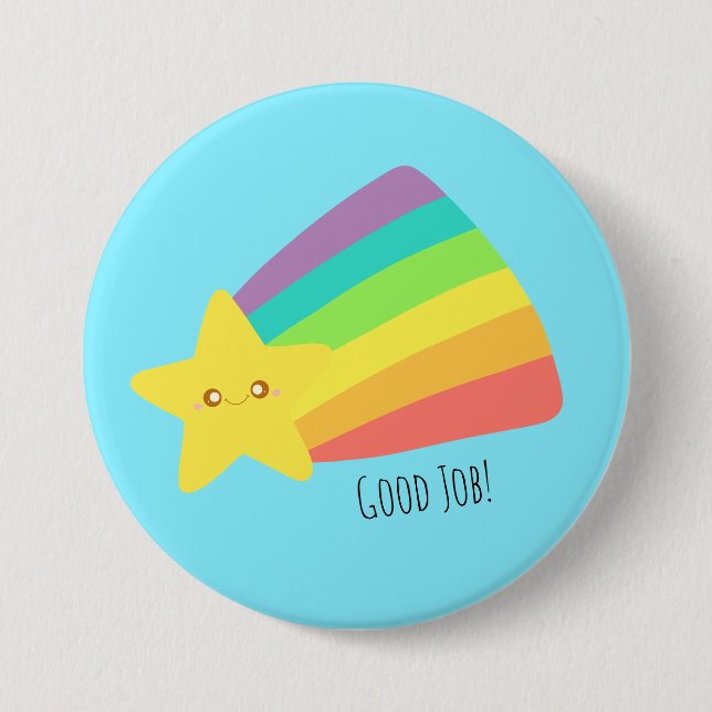 Niedlicher Star-Regenbogen Button (Vorderseite)
