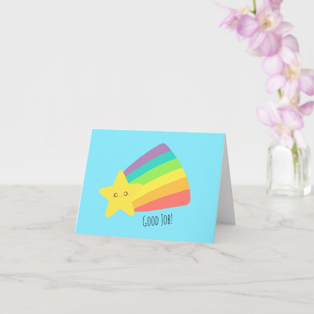 Niedlicher Star-Regenbogen Karte (Orchidee)