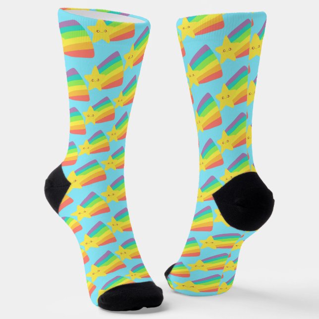 Niedlicher Star-Regenbogen Socken (Gewinkelt)