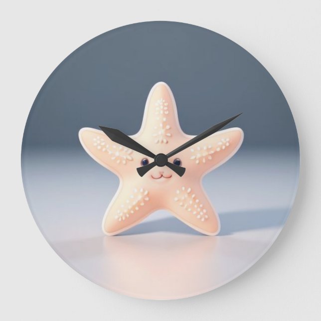 Niedlicher Starfish Große Wanduhr (Vorderseite)