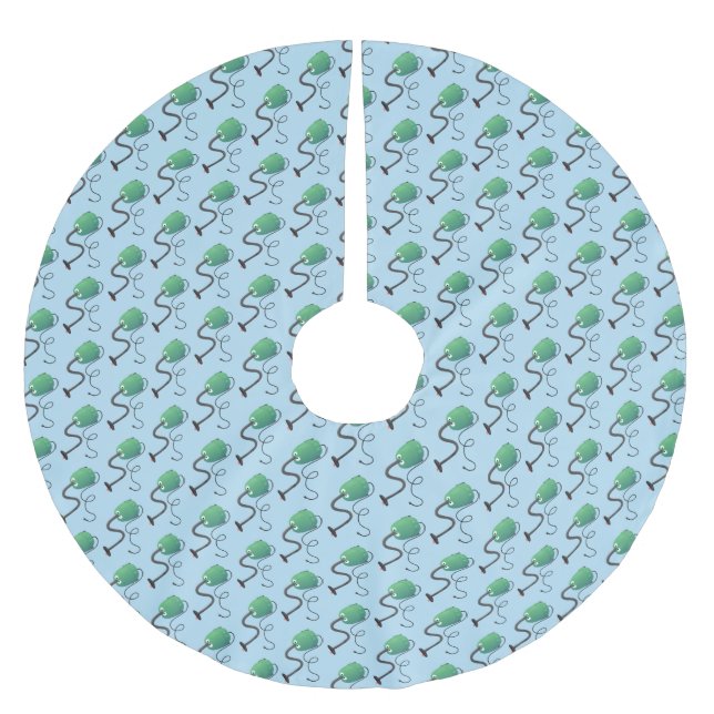 Niedlicher Staubsauger Cartoon Spaß Polyester Weihnachtsbaumdecke (Vorderseite)