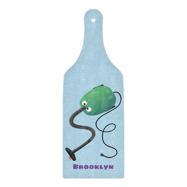 Niedlicher Staubsauger Cartoon Spaß Schneidebrett (Vorderseite)