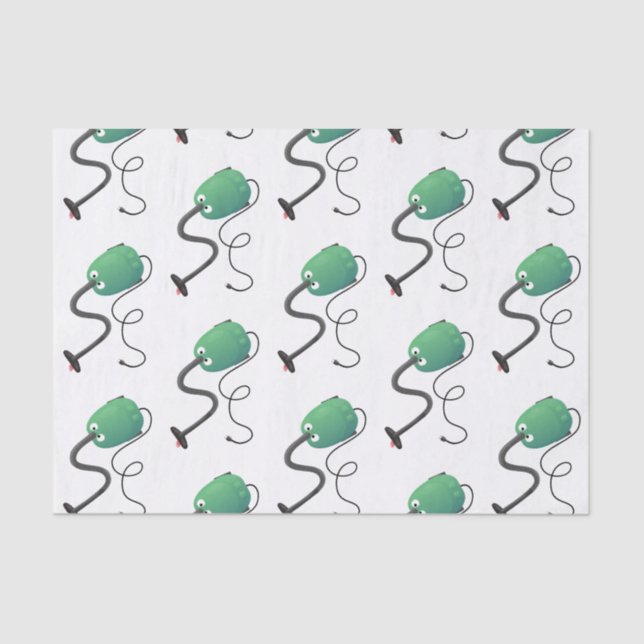 Niedlicher Staubsauger Cartoon Spaß Seidenpapier (Vorderseite)