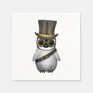 Niedlicher Steampunk BabyPenguin Serviette