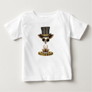 Niedlicher Steampunk Chihuahua-Welpen-Hund Baby T-shirt