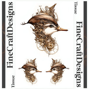 Niedlicher Steampunk-Duckgears-Cogs-Decoupage R 13 Seidenpapier