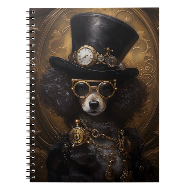 Niedlicher Steampunk-Hund in Hutmalerei der D3R-Ne Notizblock (Vorderseite)