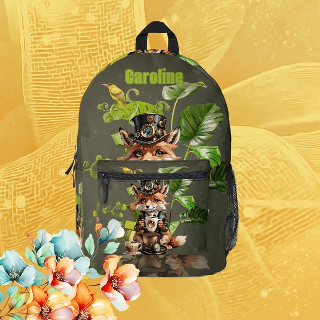 Niedlicher Steampunkfuchs Bedruckter Rucksack (Cute fox)
