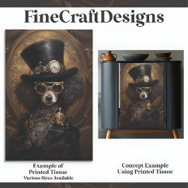 Niedlicher Steampunkhund in Hutgemälde D3L-Entfärb Seidenpapier