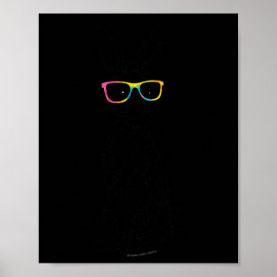 Niedlicher Stehender Hipster Bunny Gefärbte Krawat Poster