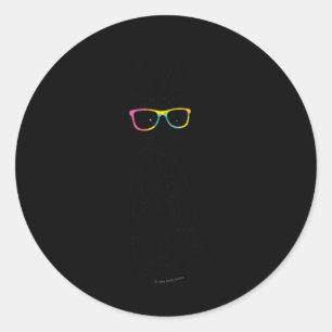 Niedlicher Stehender Hipster Bunny Gefärbte Krawat Runder Aufkleber