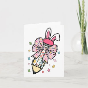 Niedlicher Stift Coquette Bow Bunny Ostertag Lehre Karte