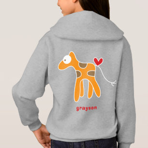 Niedlicher stilisierter Cartoon Orange Giraffe Kin Hoodie
