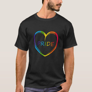 Niedlicher Stolz Herz Lgbtq Lesbian Regenbogen Gay T-Shirt