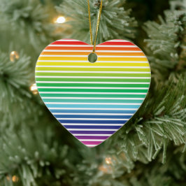 Niedlicher Stolz Lgbtq Regenbogenstreifen Muster H Keramik Ornament