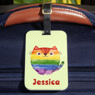 Niedlicher Stolz Wasserfarbe Personalisiert Gepäckanhänger