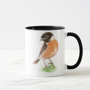 Niedlicher Stonechat, Wasserfarben-Vogelsammlung Tasse