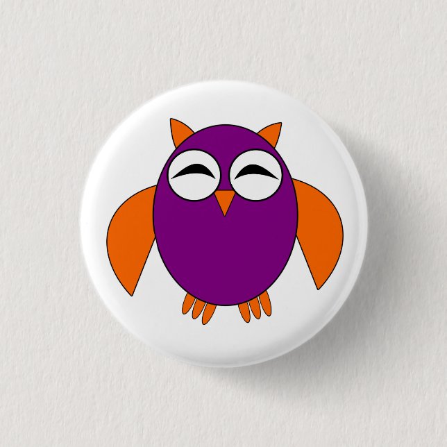 Niedlicher Stopp-Owl-Button Button (Vorderseite)
