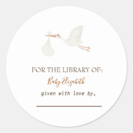 Niedlicher Storch Runder Aufkleber