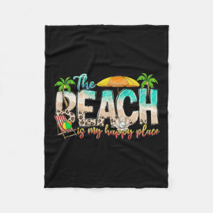 Niedlicher Strand ist mein glücklicher Ort T-Shirt Fleecedecke