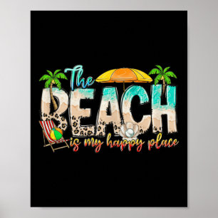 Niedlicher Strand ist mein glücklicher Ort T-Shirt Poster