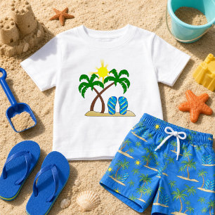 Niedlicher Strand mit Palm Trees Baby T-shirt
