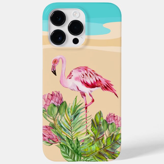 niedlicher Strand rosa Flamingo Case-Mate iPhone Hülle (Rückseite)
