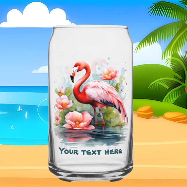Niedlicher Strandpink-Flamingo-Zusatz Dosenglas (Von Creator hochgeladen)