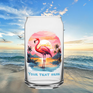 Niedlicher Strandpink-Flamingo-Zusatz Dosenglas