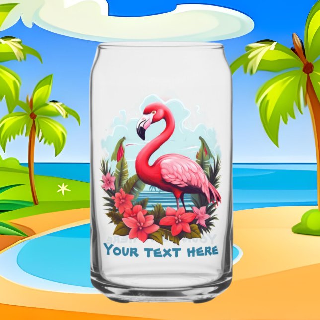Niedlicher Strandpink-Flamingo-Zusatz Dosenglas (Von Creator hochgeladen)