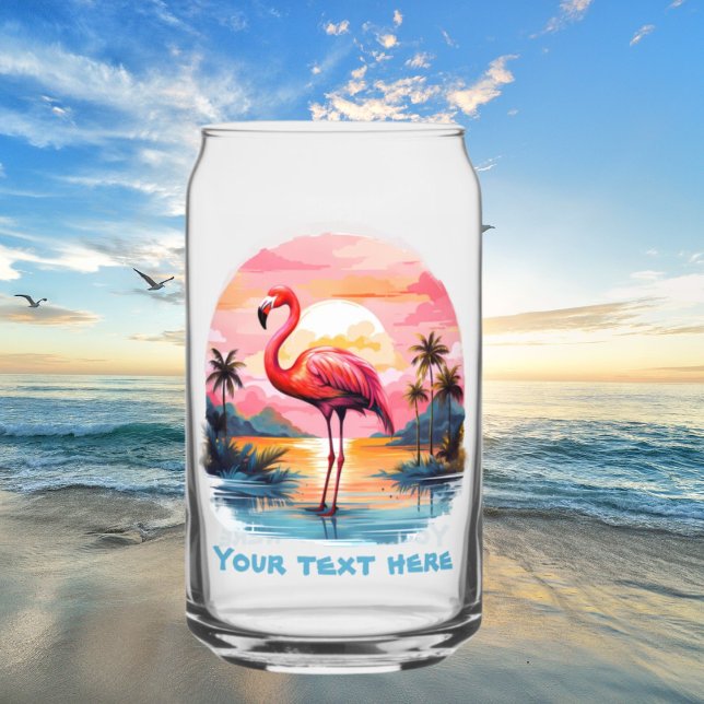 Niedlicher Strandpink-Flamingo-Zusatz Dosenglas (Von Creator hochgeladen)